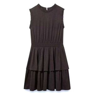 Torrid BELLE ISLE Mini Hi Neck Tiered Dress Black Size 1 Sleeveless Cotton Modal